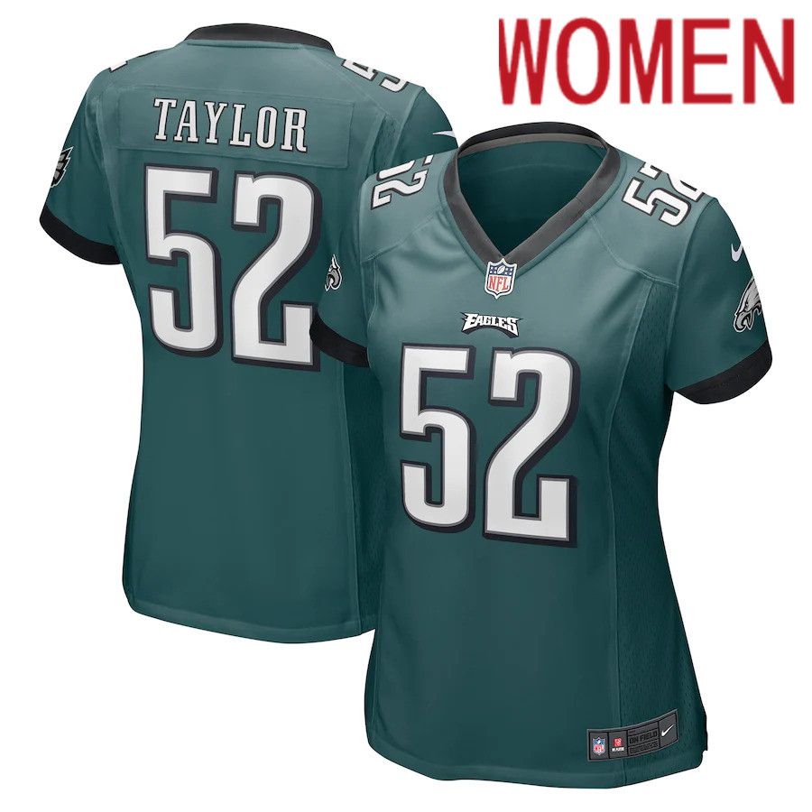 Women Philadelphia Eagles 52 Davion Taylor Nike Midnight Green Game NFL Jersey